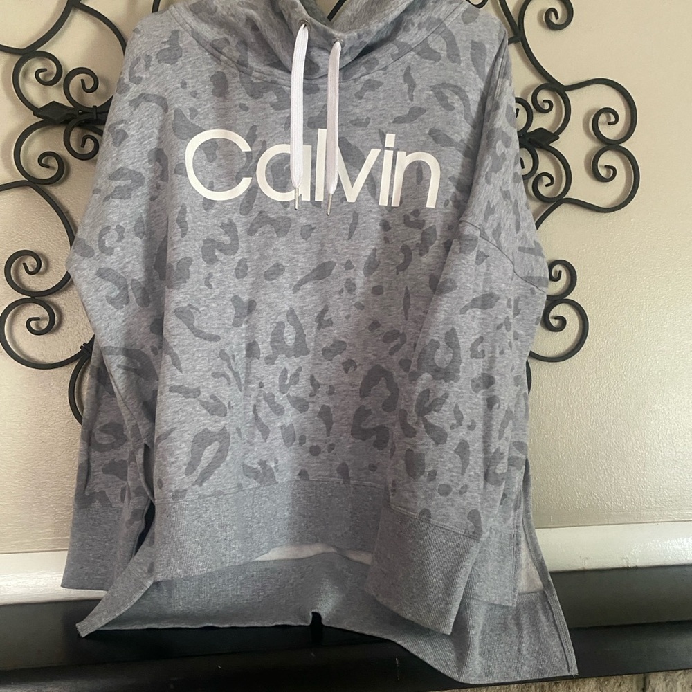 Calvin Klein Light Gray Pullover with Black CK Logo